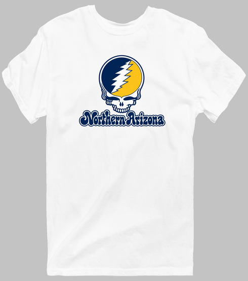 Northern Arizona Stealie Premium Unisex T-Shirt — Design: Northern Arizona University — White