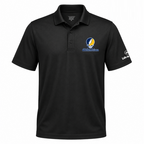 Northern Arizona Stealie Premium Unisex Polo — Design: Northern Arizona University — Black