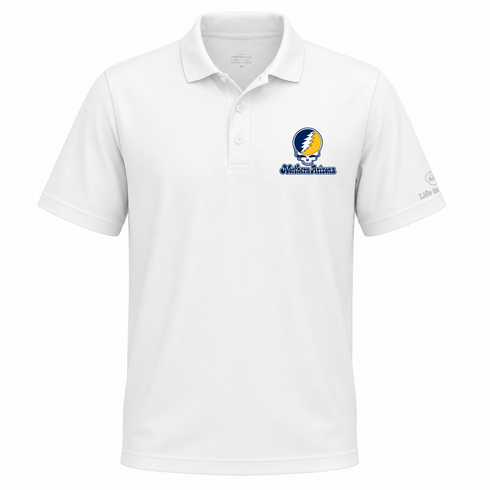 Northern Arizona Stealie Premium Unisex Polo — Design: Northern Arizona University — White