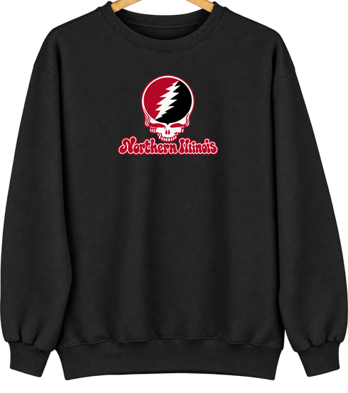 Northern Illinois Stealie Premium Unisex Crewneck — Black
