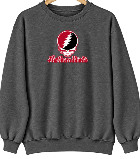 Northern Illinois Stealie Premium Unisex Crewneck — Dark Heather