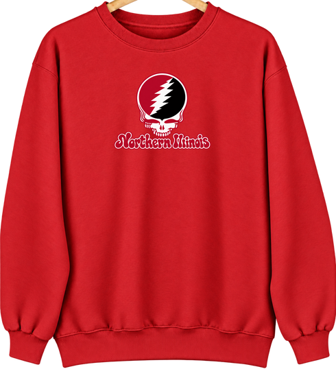 Northern Illinois Stealie Premium Unisex Crewneck — Red
