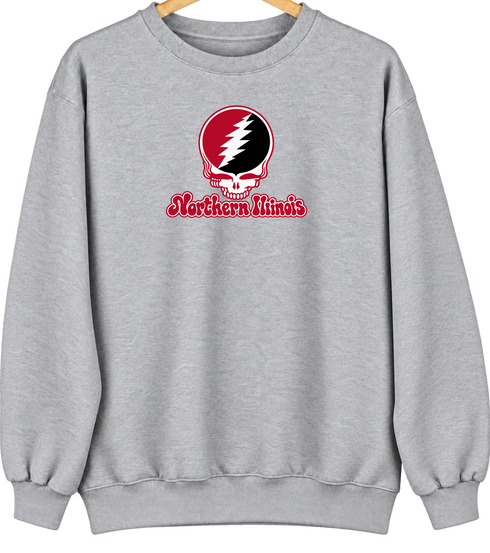 Northern Illinois Stealie Premium Unisex Crewneck — Sport Grey