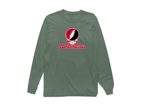 Northern Illinois Stealie Premium Unisex Long-Sleeve — Design: Northern Illinois University — Light Green