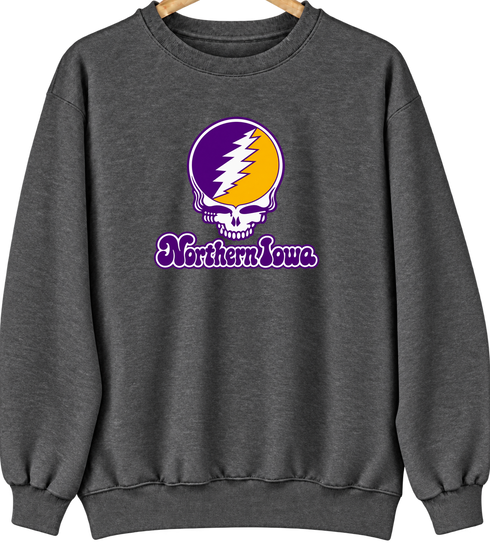 Northern Iowa Stealie Premium Unisex Crewneck — Design: Northern Iowa University of — Dark Heather
