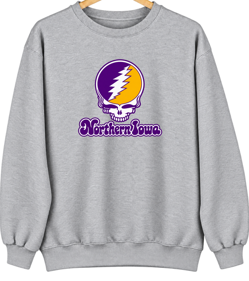 Northern Iowa Stealie Premium Unisex Crewneck — Design: Northern Iowa University of — Sport Grey