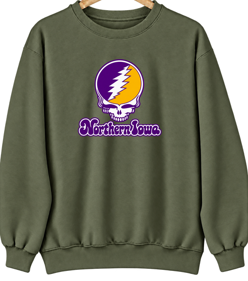 Northern Iowa Stealie Premium Unisex Crewneck — Design: Northern Iowa University of — Military Green