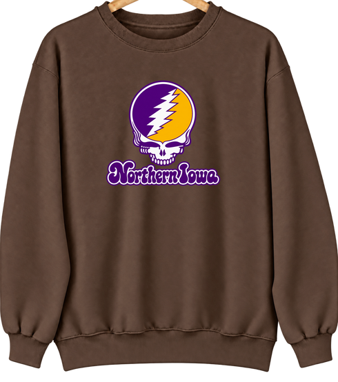 Northern Iowa Stealie Premium Unisex Crewneck — Design: Northern Iowa University of — Brown
