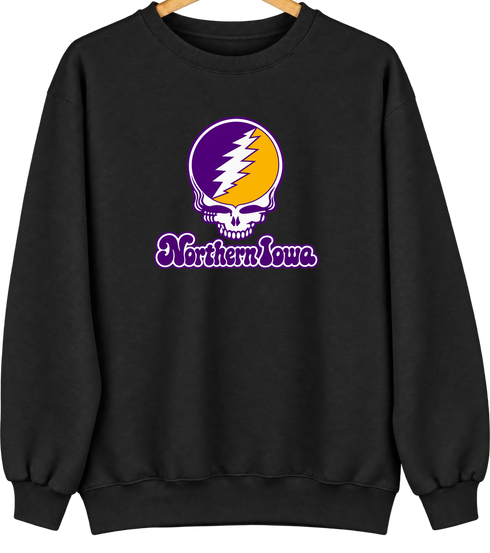 Northern Iowa Stealie Premium Unisex Crewneck — Design: Northern Iowa University of — Black
