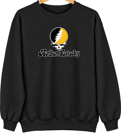 Northern Kentucky Stealie Premium Unisex Crewneck — Design: Northern Kentucky University — Black
