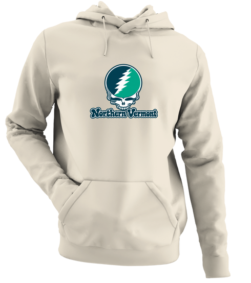 Northern Vermont Stealie Premium Unisex Hoodie — Design: Northern Vermont University — Sand