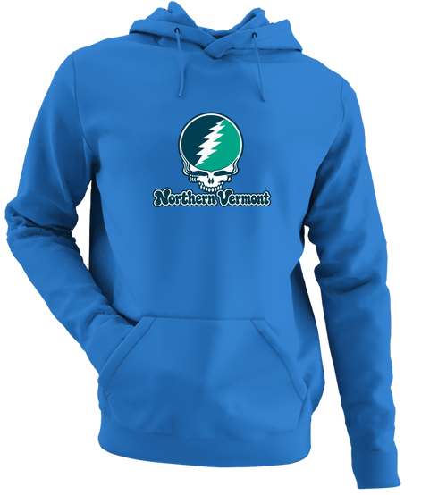 Northern Vermont Stealie Premium Unisex Hoodie — Design: Northern Vermont University — Heather Royal