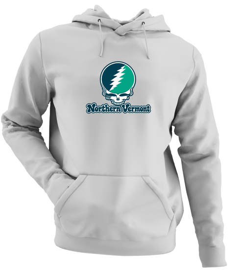 Northern Vermont Stealie Premium Unisex Hoodie — Design: Northern Vermont University — Sport Grey