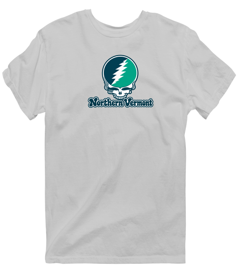 Northern Vermont Stealie Premium Unisex T-Shirt — Design: Northern Vermont University — Sport Grey