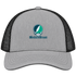Northern Vermont Stealie Premium Unisex Trucker Cap — Design: Northern Vermont University — Heather Grey/Black