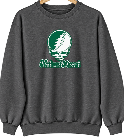 Northwest Missouri Stealie Premium Unisex Crewneck — Design: Northwest Missouri State University — Dark Heather