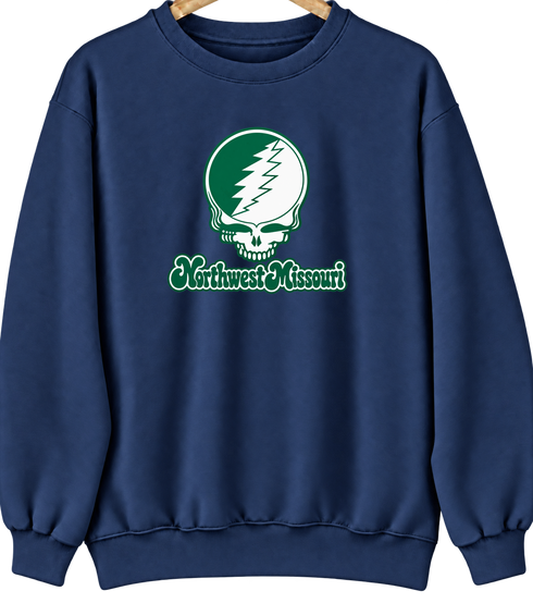 Northwest Missouri Stealie Premium Unisex Crewneck — Design: Northwest Missouri State University — Navy