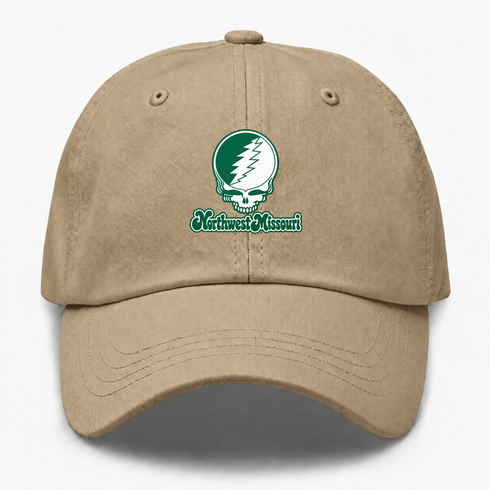 Northwest Missouri Stealie Premium Unisex Dad Hat — Design: Northwest Missouri State University — Khaki