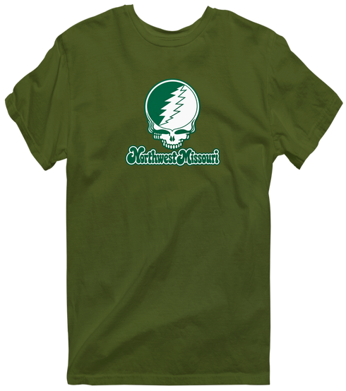 Northwest Missouri Stealie Premium Unisex T-Shirt — Design: Northwest Missouri State University — Military Green