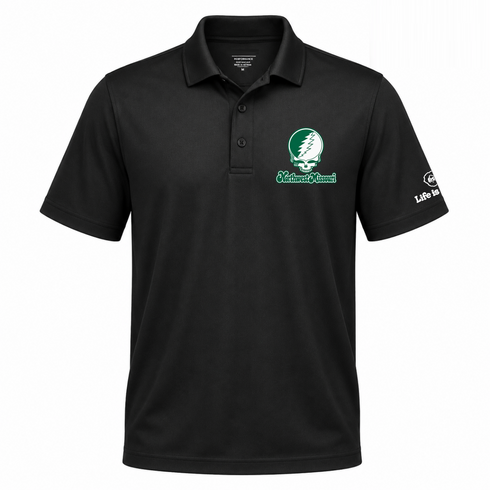 Northwest Missouri Stealie Premium Unisex Polo — Design: Northwest Missouri State University — Black