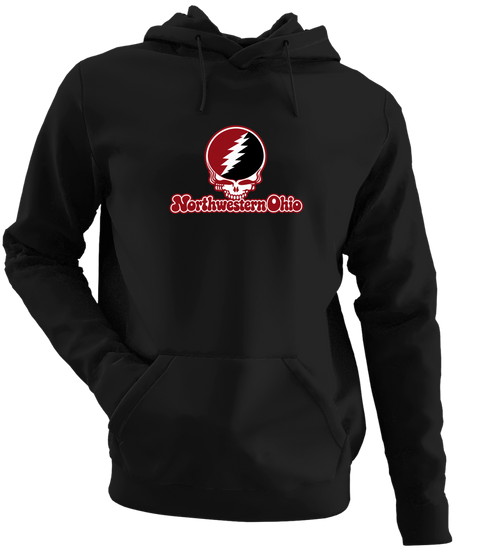 Northwestern Ohio Stealie Premium Unisex Hoodie — Design: Northwestern Ohio University of — Black