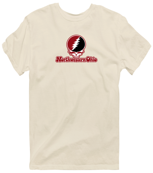 Northwestern Ohio Stealie Premium Unisex T-Shirt — Design: Northwestern Ohio University of — Sand
