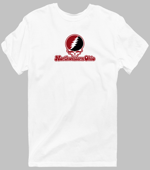 Northwestern Ohio Stealie Premium Unisex T-Shirt — Design: Northwestern Ohio University of — White