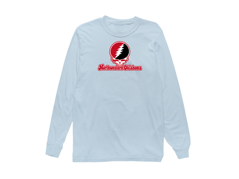 Northwestern Oklahoma Stealie Premium Unisex Long-Sleeve — Design: Northwestern Oklahoma State University — Chambray