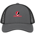 Northwestern Oklahoma Stealie Premium Unisex Trucker Cap — Design: Northwestern Oklahoma State University — Charcoal/Black