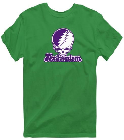 Northwestern Stealie Premium Unisex T-Shirt — Design: Northwestern University — Irish Green