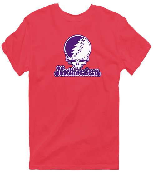 Northwestern Stealie Premium Unisex T-Shirt — Design: Northwestern University — Heather Red
