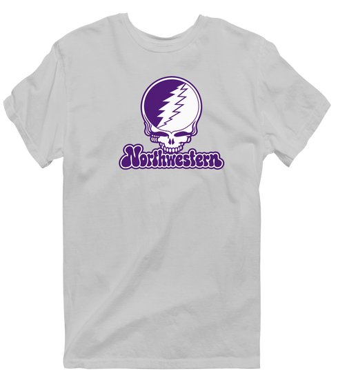 Northwestern Stealie Premium Unisex T-Shirt — Design: Northwestern University — Sport Grey
