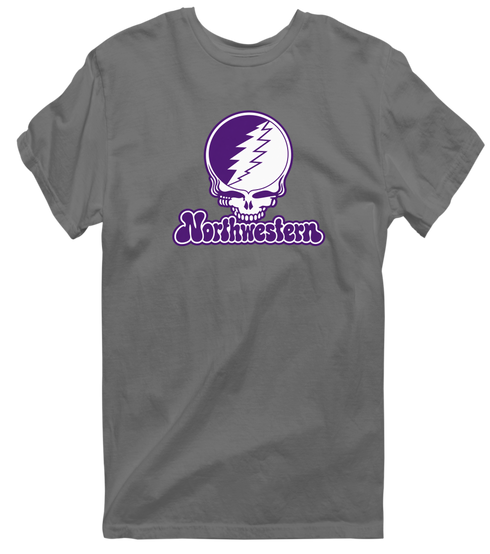 Northwestern Stealie Premium Unisex T-Shirt — Design: Northwestern University — Charcoal