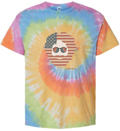 Stars & Stripes Jerry Life is dead. Tie-Dye T-Shirt