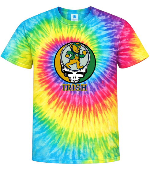 Notre Dame University Dancing Leprechaun Stealie Tie-Dye T-Shirt