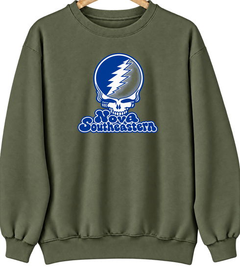 Nova Southeastern Stealie Premium Unisex Crewneck — Design: Nova Southeastern University — Military Green