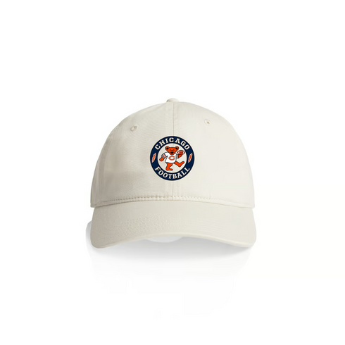 Chicago Football Dancing Bear Stealie Dad Hat - White