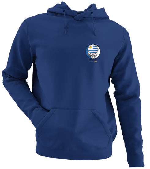 Uruguay FIFA World Cup - Premium Grateful Dead Left Chest Hoodie - Navy - 2