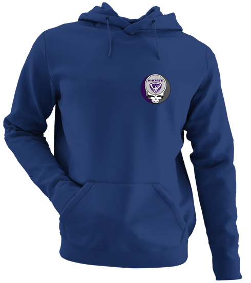 Kansas State University - Premium Grateful Dead Left Chest Hoodie - Navy