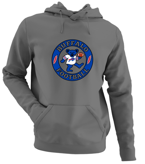Buffalo Football Dancing Bear - Premium Grateful Dead Hoodie - Charcoal