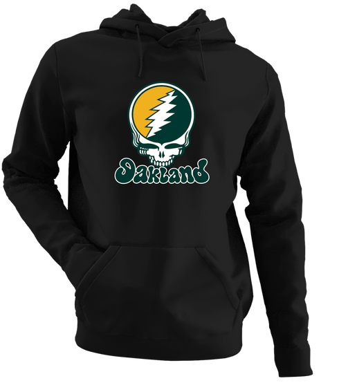 Oakland Baseball Stealie Grateful Dead Hoodie — Oakland Athletics — Black