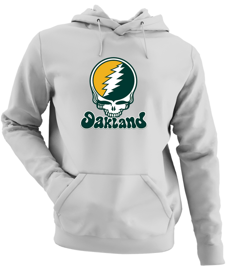 Oakland Baseball Stealie Grateful Dead Hoodie — Oakland Athletics — Sport Grey