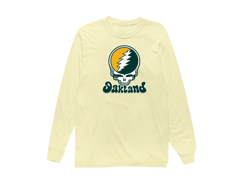 Oakland Baseball Stealie Grateful Dead Long-Sleeve — Oakland Athletics — Butter