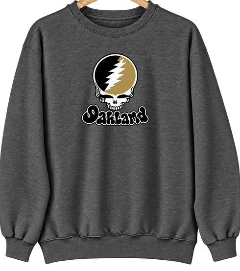 Oakland Stealie Premium Unisex Crewneck — Design: Oakland University — Dark Heather