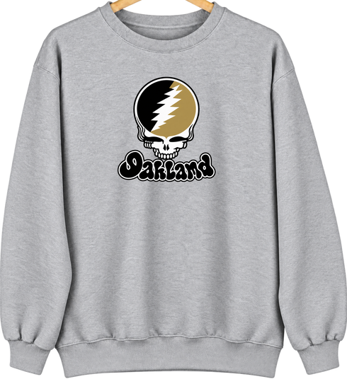 Oakland Stealie Premium Unisex Crewneck — Design: Oakland University — Sport Grey