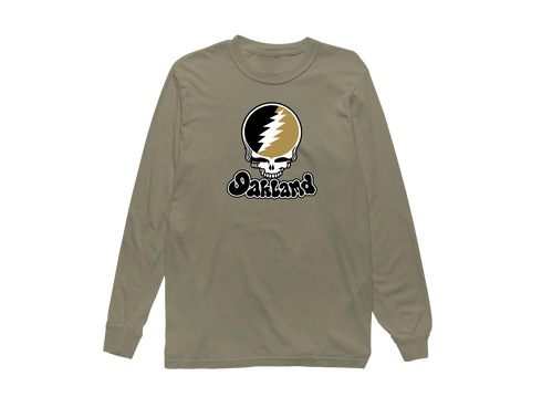 Oakland Stealie Premium Unisex Long-Sleeve — Design: Oakland University — Sandstone