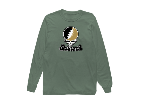 Oakland Stealie Premium Unisex Long-Sleeve — Design: Oakland University — Light Green