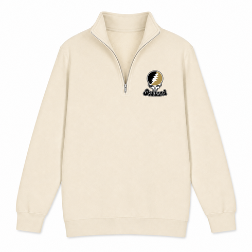 Oakland Stealie Premium Unisex Quarter-Zip — Design: Oakland University — Sand