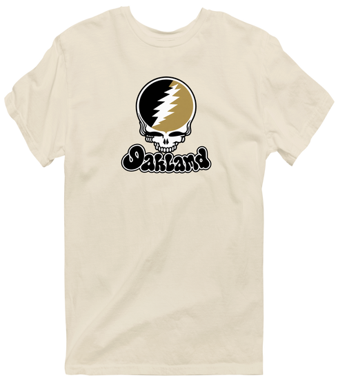 Oakland Stealie Premium Unisex T-Shirt — Design: Oakland University — Sand