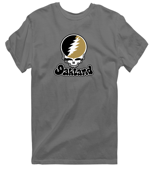 Oakland Stealie Premium Unisex T-Shirt — Design: Oakland University — Charcoal